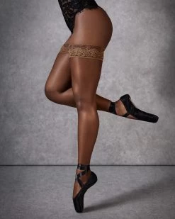 BLUEBELLA Plain Leg/Lace Top Hold Ups Berry