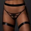 BLUEBELLA Zadie Faux Leather Thigh Harness Black/Gold