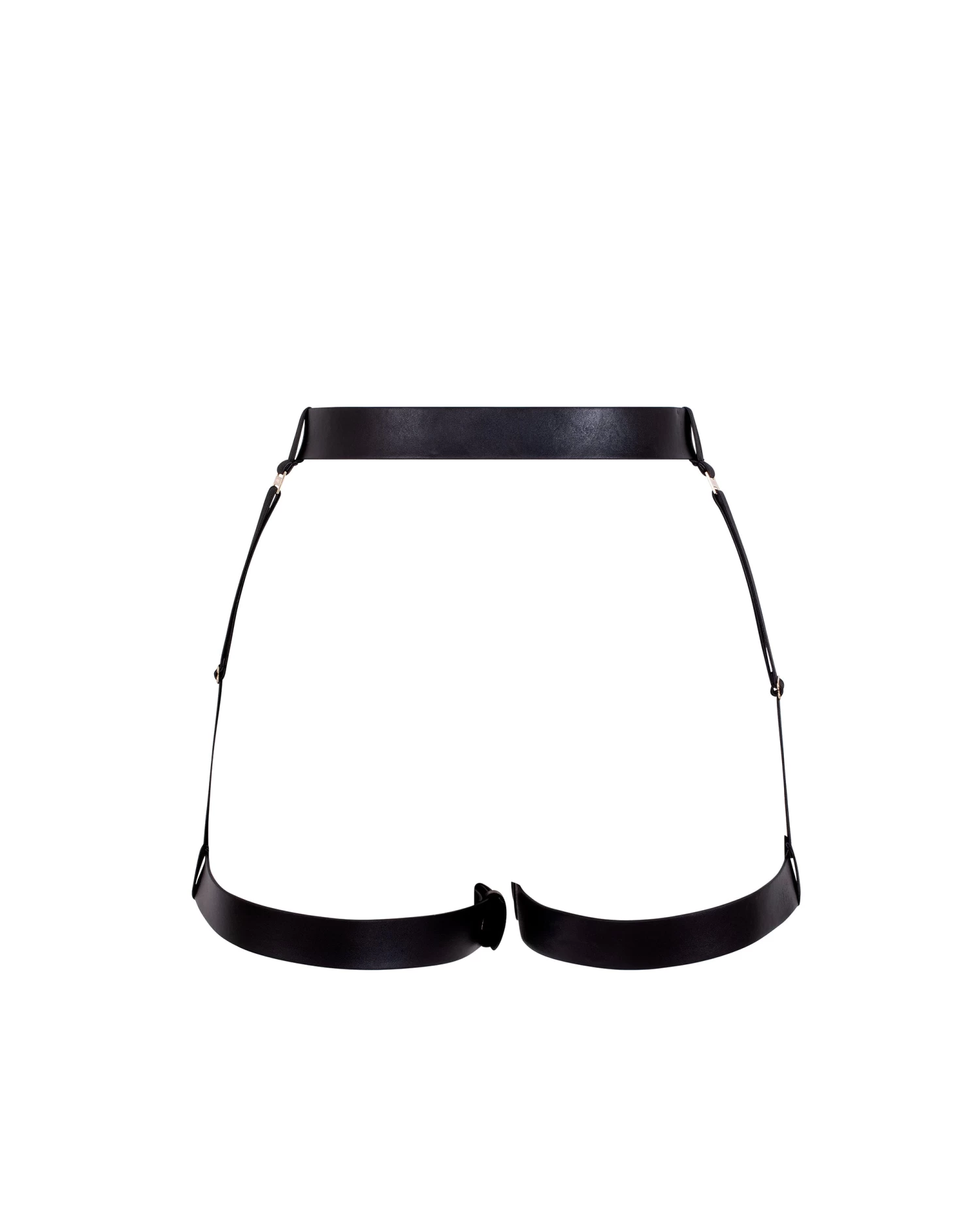 BLUEBELLA Zadie Faux Leather Thigh Harness Black/Gold - Image 6