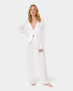 BLUEBELLA Tarcon Eco Viscose Long Pyjama Set White