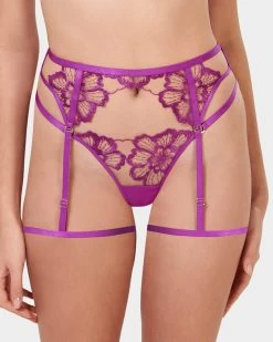 BLUEBELLA Catalina Thigh Harness Bright Violet/Sheer