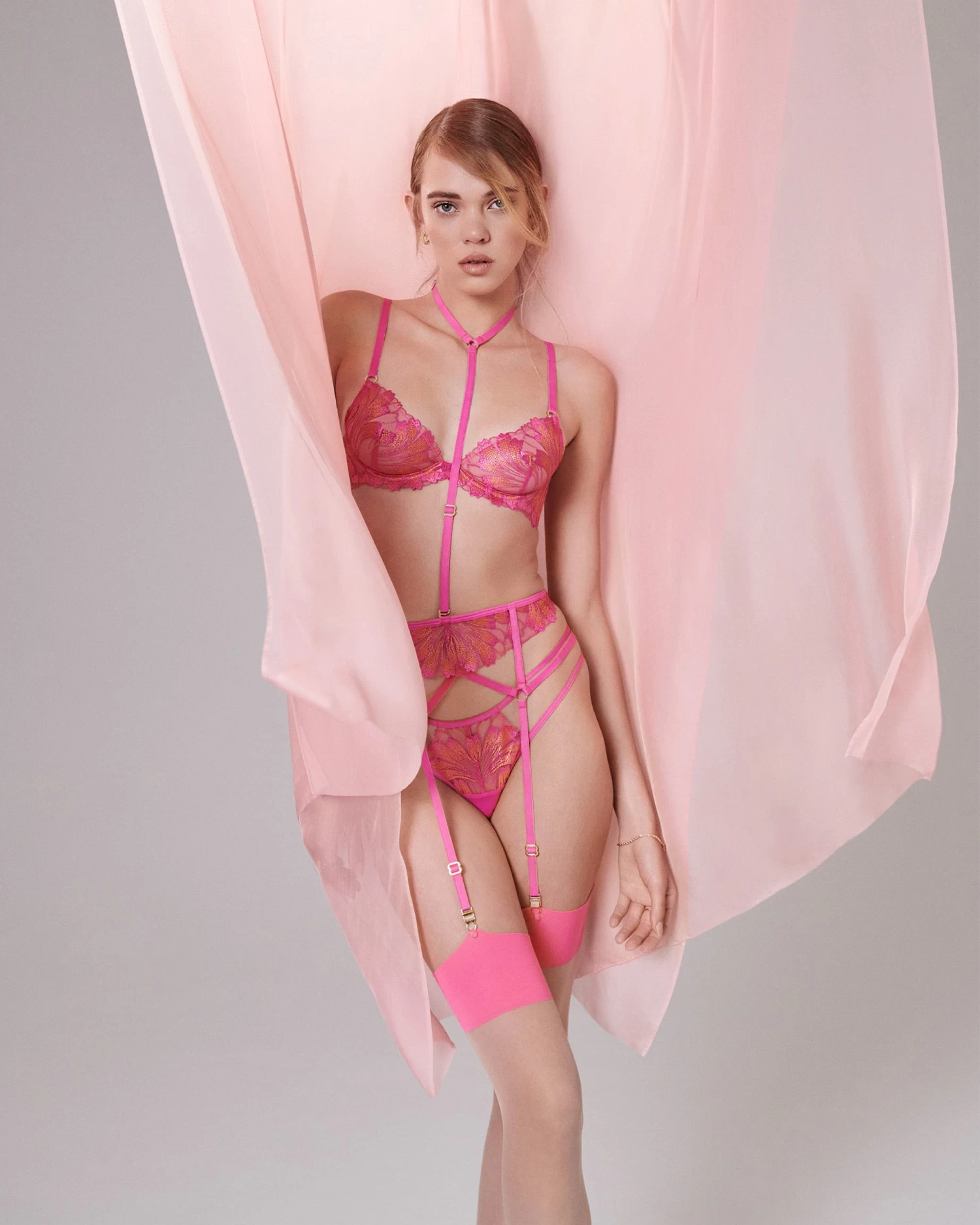 BLUEBELLA Colette Suspender Harness Fuchsia Pink/Orange Pepper - Image 7