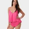 BLUEBELLA Faye Luxury Satin Cami And Short Set Fuchsia Pink
