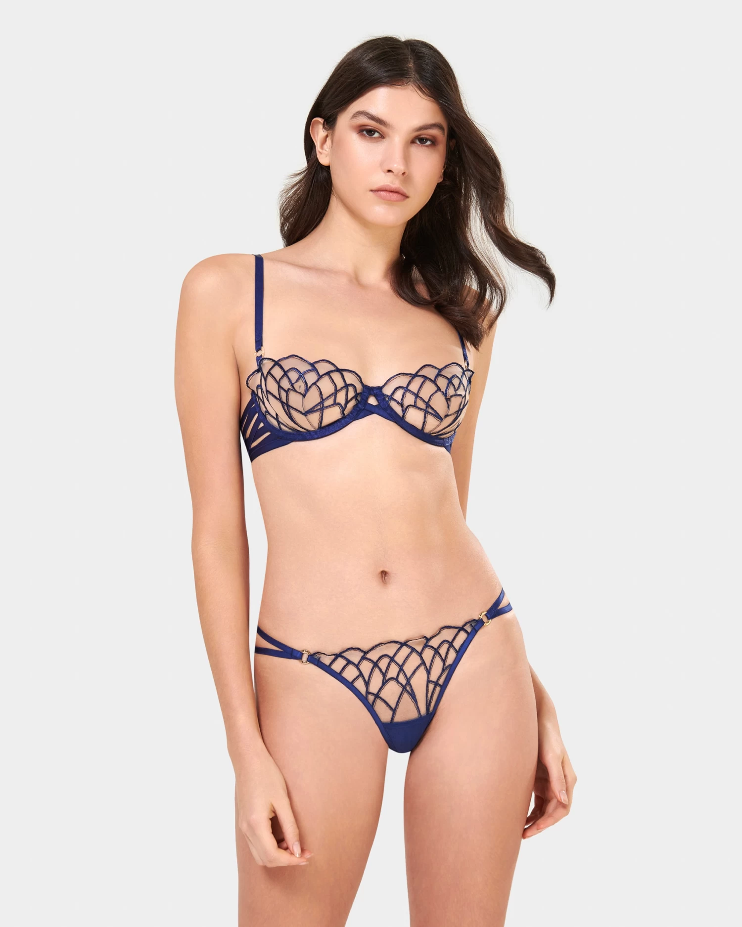 BLUEBELLA Beatrix Thong Twilight Blue/Sheer - Image 2