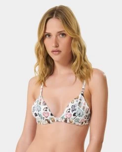 BLUEBELLA BB X Ashley Williams Kitten Print Luxury Satin Soft Bra