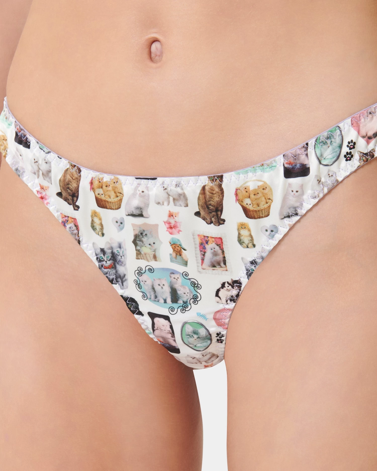 BLUEBELLA BB X Ashley Williams Kitten Print Luxury Satin Brief - Image 4