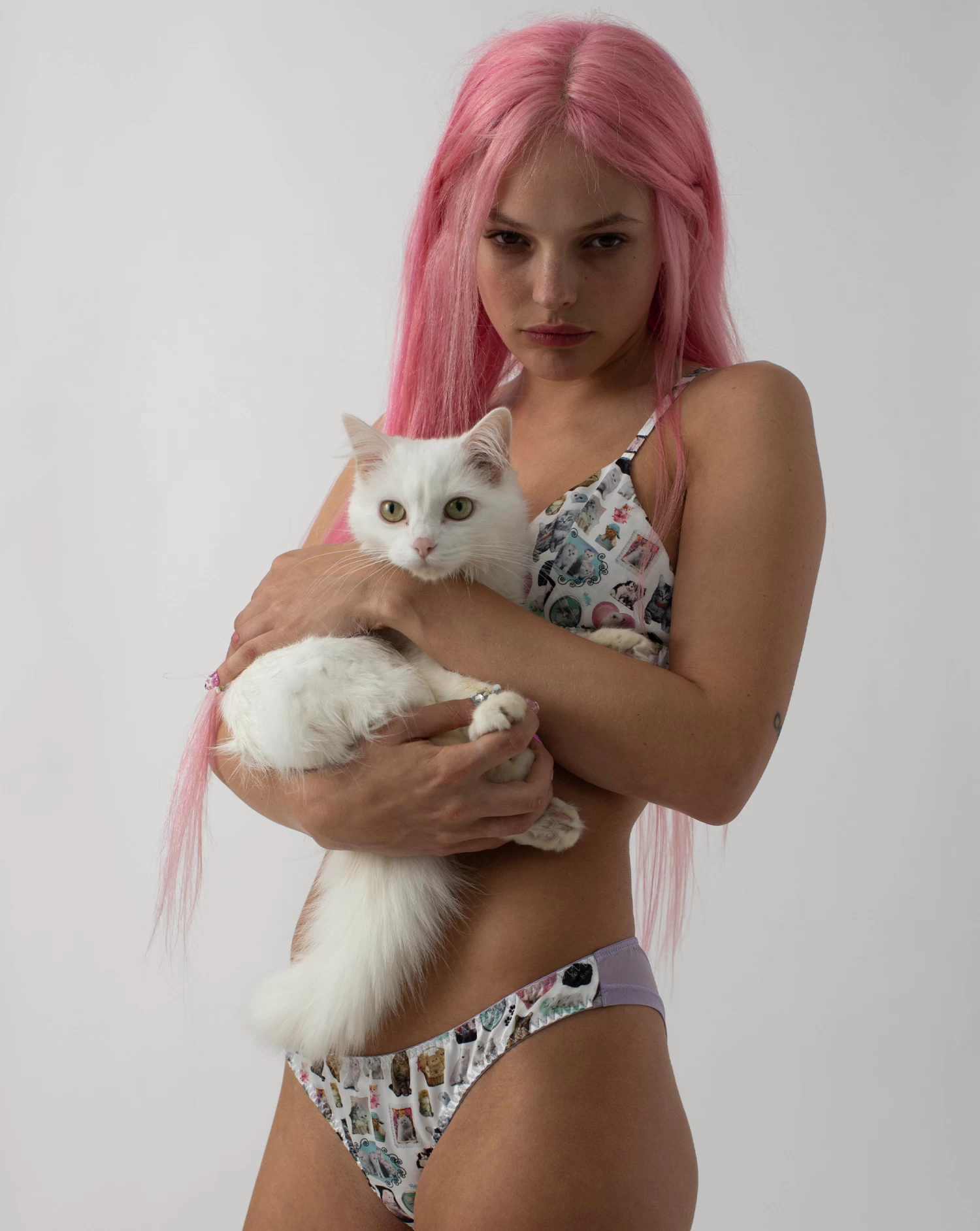 BLUEBELLA BB X Ashley Williams Kitten Print Luxury Satin Brief - Image 7