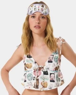 BLUEBELLA BB X Ashley Williams Kitten Print Luxury Satin Eye Mask