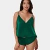 BLUEBELLA Faye Luxury Satin Cami And Short Set Aventurine Green