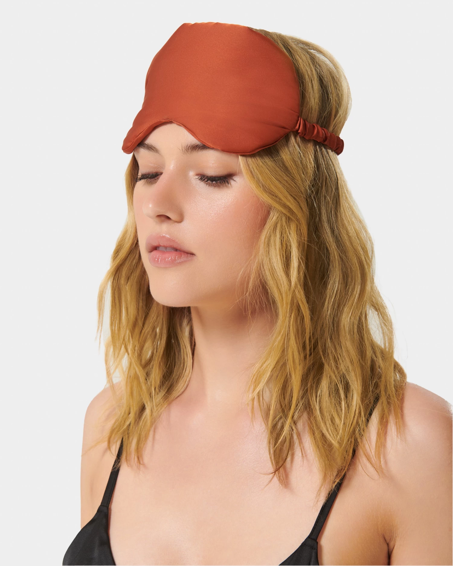 BLUEBELLA Saskia Luxury Satin Eye Mask Baked Clay - Image 3