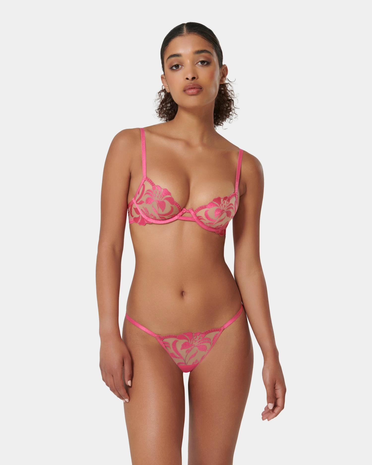 BLUEBELLA Leonora Thong Fuchsia Pink/Sheer - Image 2