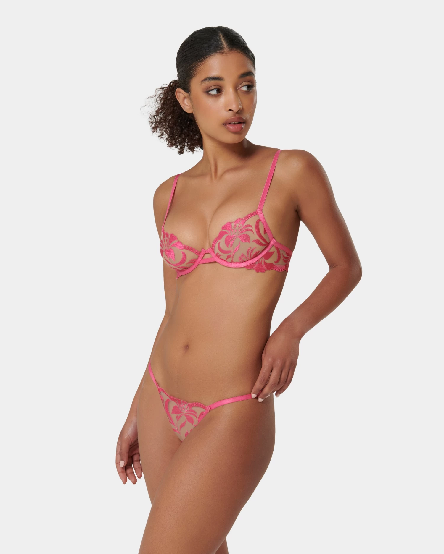 BLUEBELLA Leonora Thong Fuchsia Pink/Sheer - Image 9