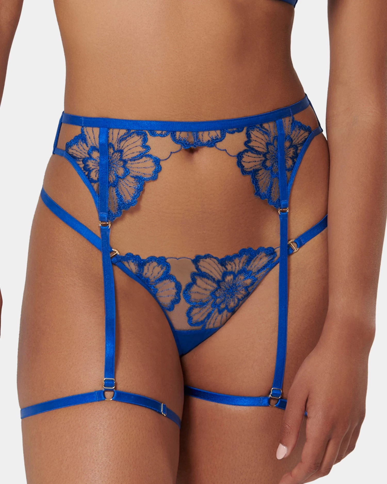 BLUEBELLA Catalina Thigh Harness Egyptian Blue/Sheer
