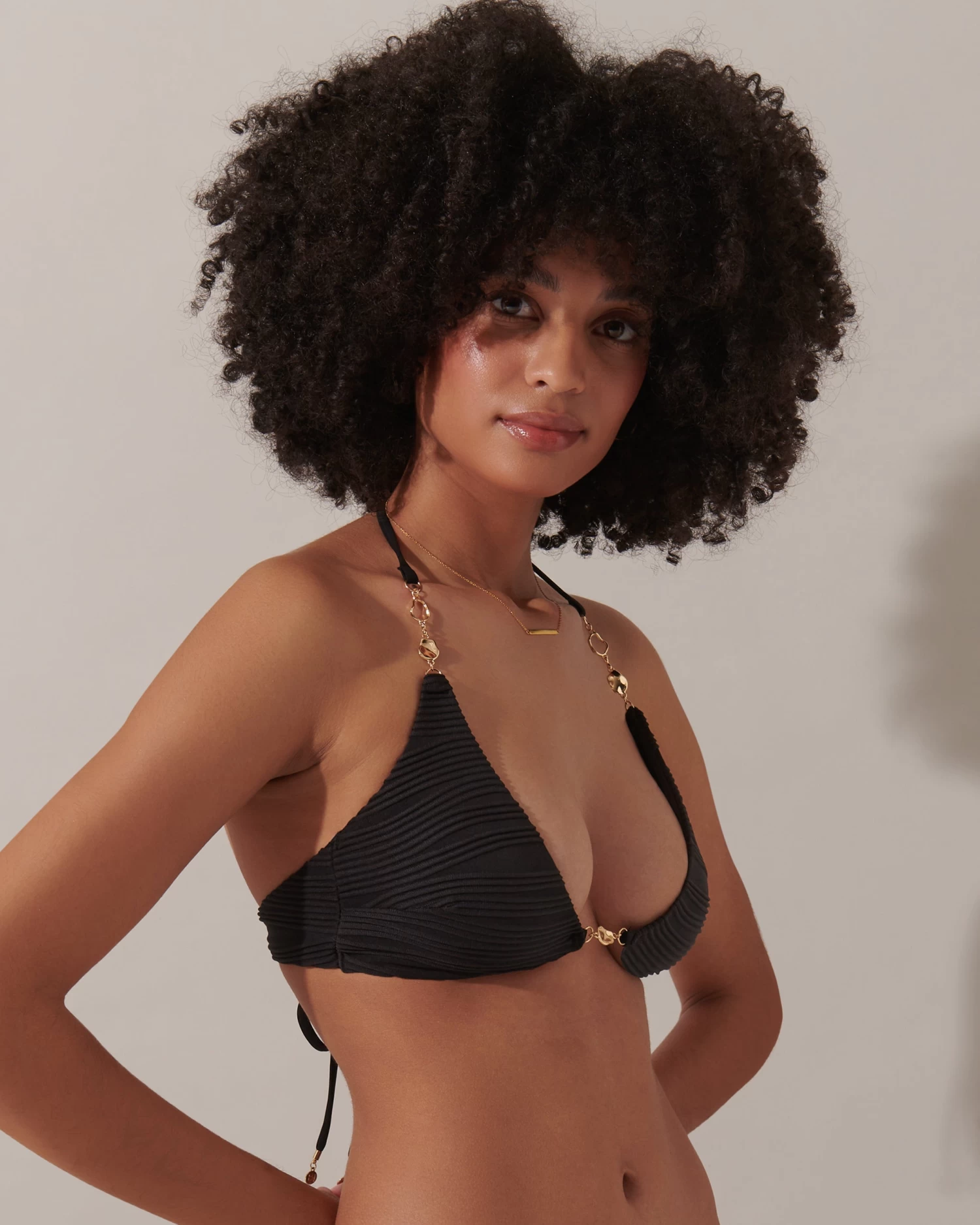 BLUEBELLA Orta Triangle Bikini Top Black - Image 8