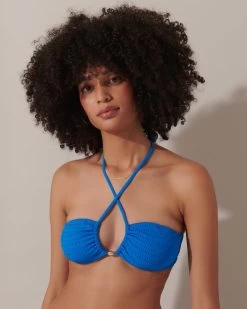 BLUEBELLA Shala Multi-Way Bandeau Bikini Top Blue